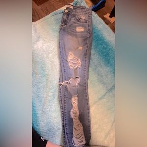 Womens ripped jeans.